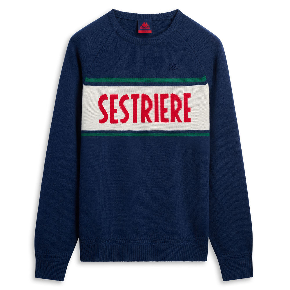 Blue Men's Slim Fit Wool Knit Jumper with Jacquard Detailing 02