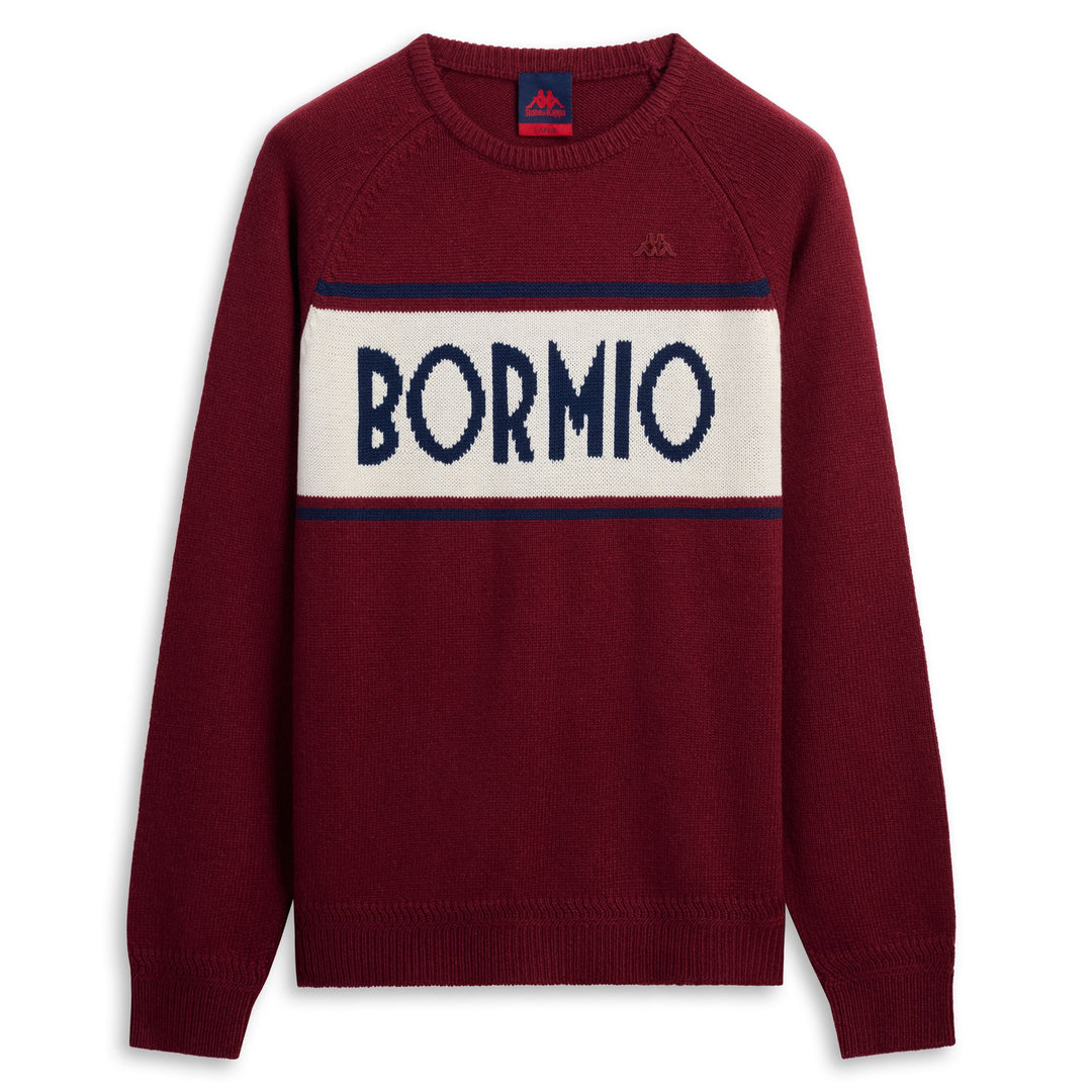 Maglione rosso da uomo slim fit in maglia con dettagli in lana e jacquard main
