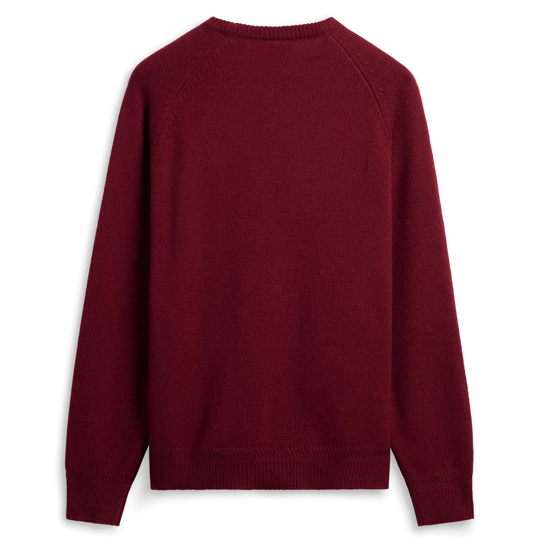 Maglione rosso da uomo slim fit in maglia con dettagli in lana e jacquard main