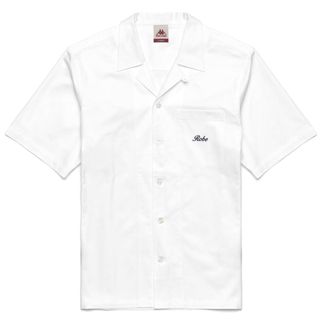White Men's Revere Camp Shirt with Chest Pocket 01