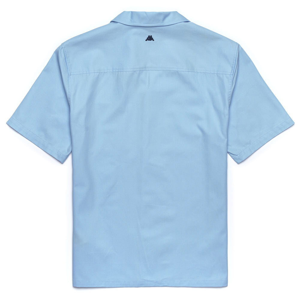 Azure blue Men's Revere Camp Shirt with Pocket 02