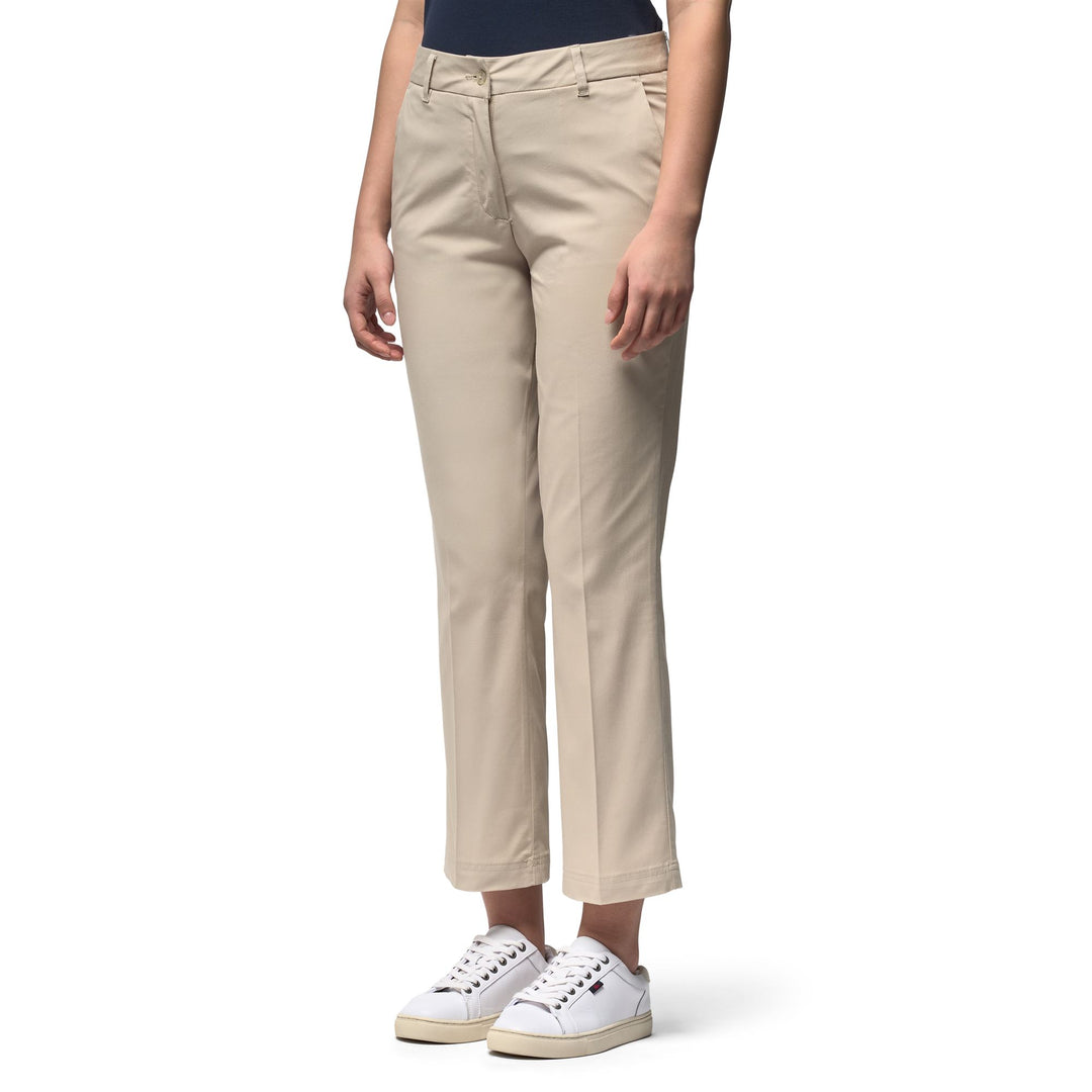 Pantalon Capri classique évasé pour femme, gris, en gabardine confort 01