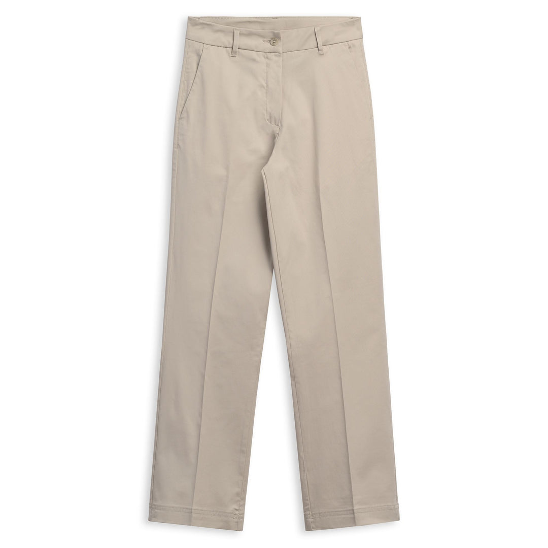 Pantalon Capri classique évasé pour femme, gris, en gabardine confort main