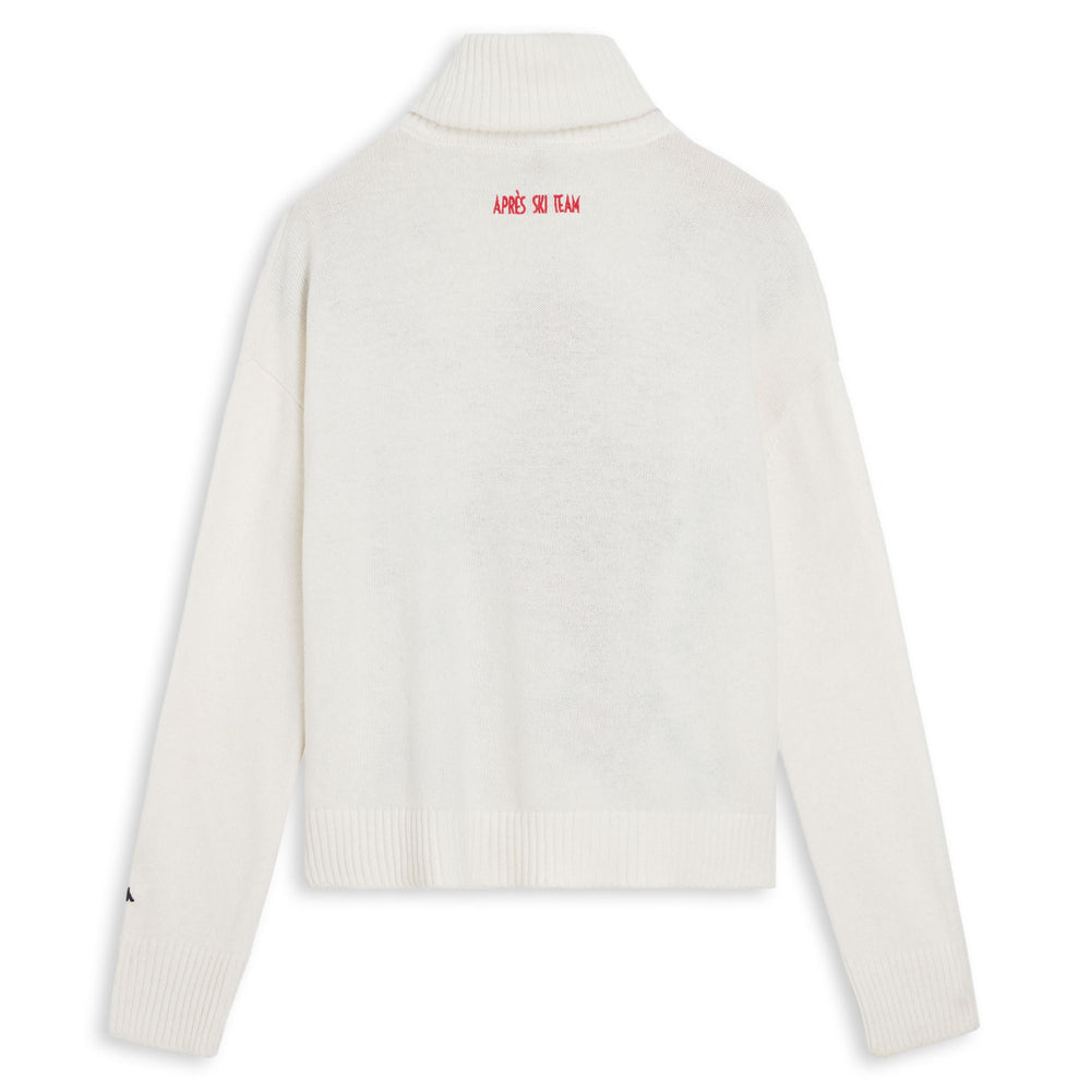 White Women's Regular Fit Wool Roll Neck Pullover 02