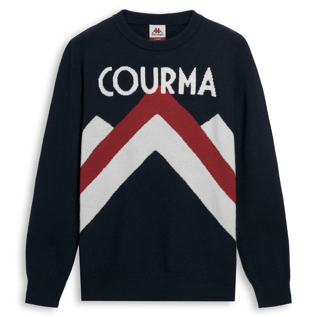 Blue and Red Men's Regular Fit Wool Pullover 01