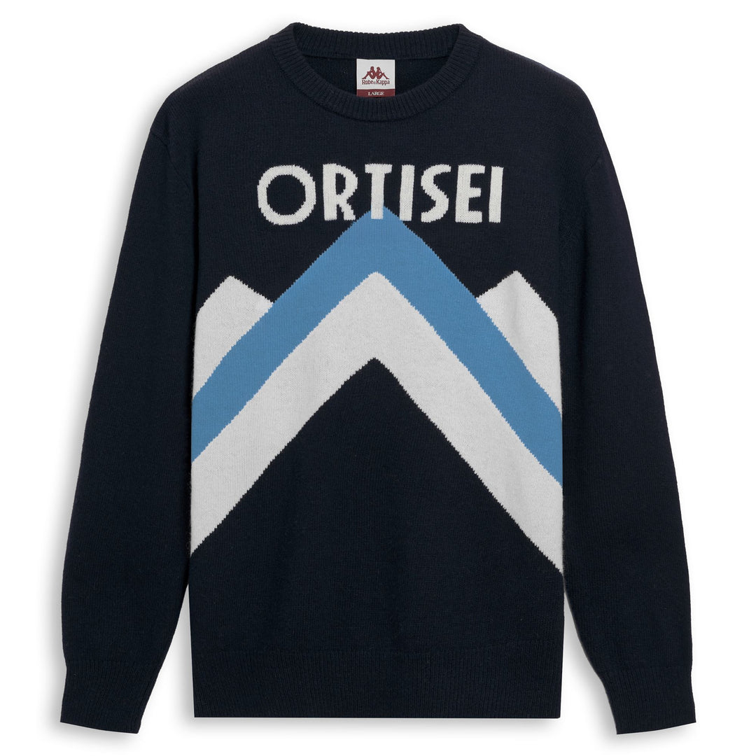 Blue Men's Regular Fit Wool Pullover with Jacquard Design 01