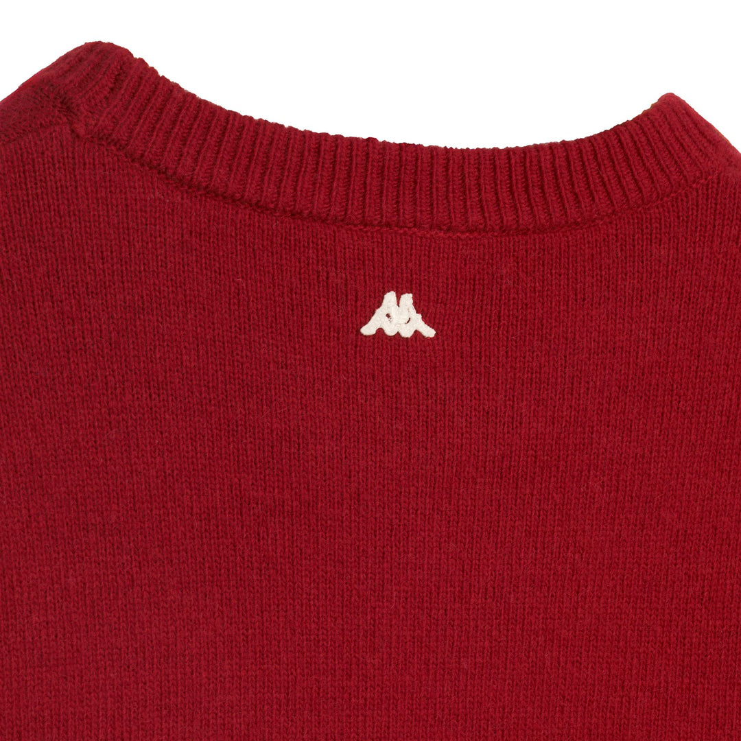 Pull en laine rouge pour homme, coupe classique, décontracté. main