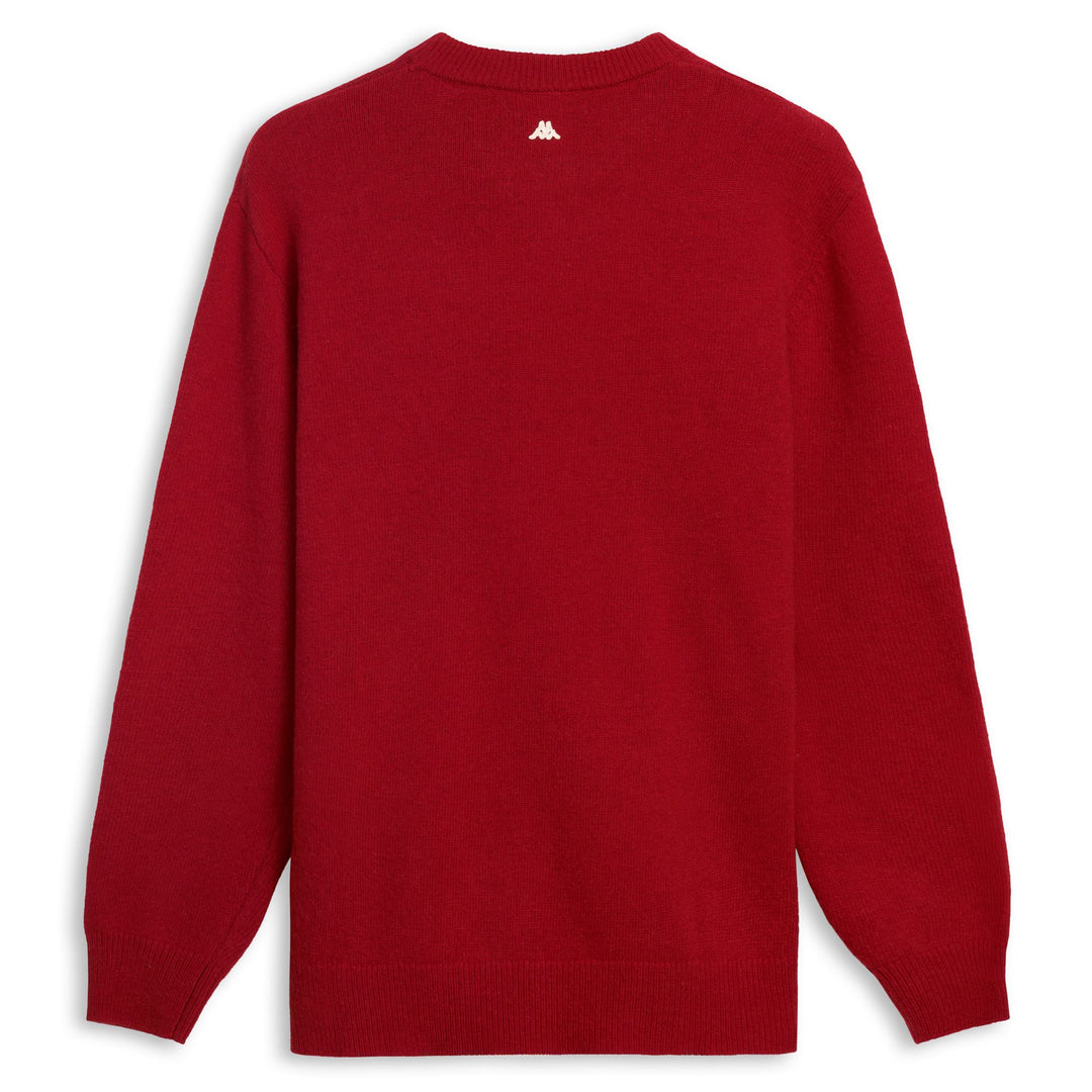 Pull en laine rouge pour homme, coupe classique, décontracté. main