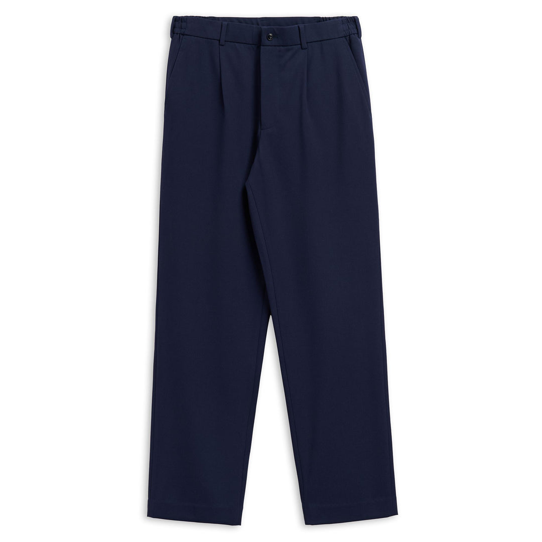 Pantalon chino bleu pour homme, coupe classique, en mélange polyester-rayonne main