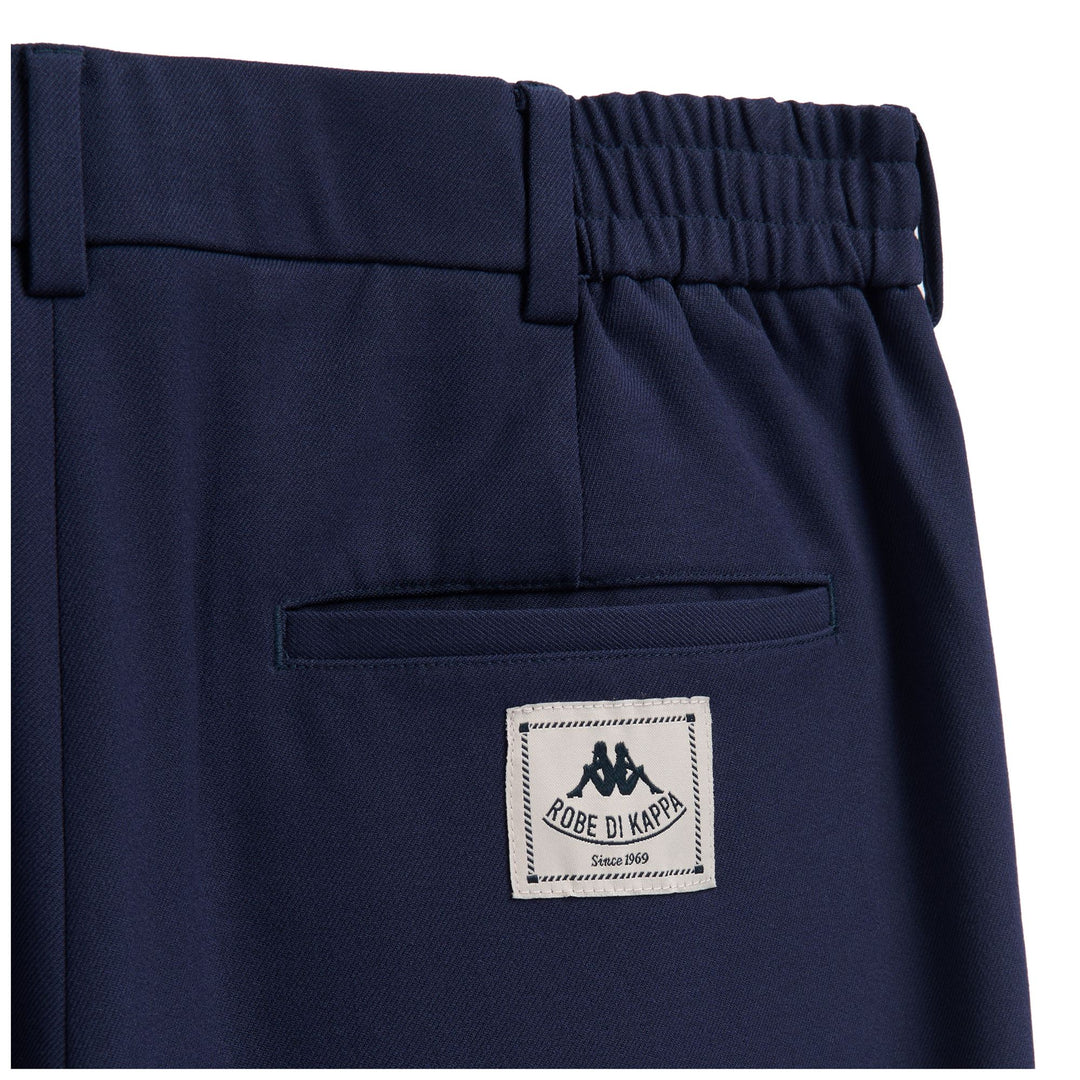 Pantalon chino bleu pour homme, coupe classique, en mélange polyester-rayonne main