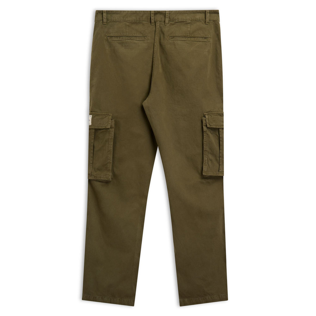 Pantalones cargo verde militar con bolsillos para hombre main