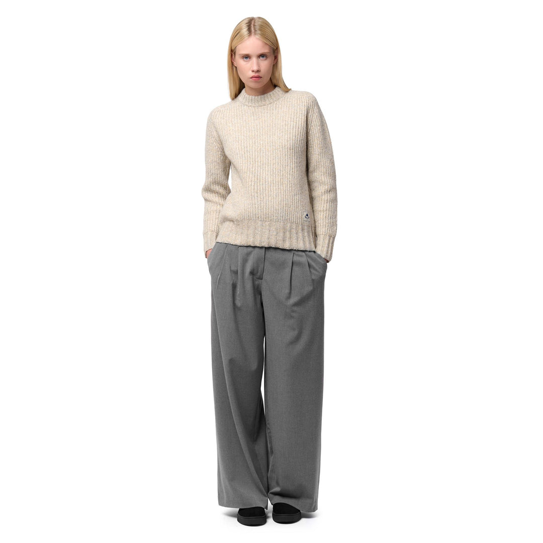 Grey Women's Wide Fit Chino Pants with Zip Closure main