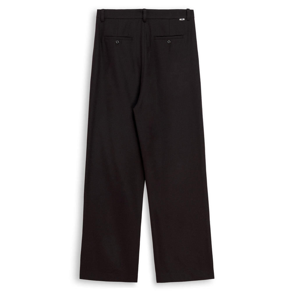 Pantalon chino marron pour femme, coupe large, en mélange de laine 02