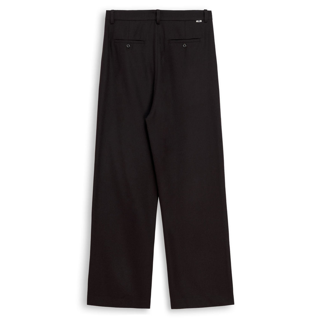 Pantalon chino marron pour femme, coupe large, en mélange de laine main