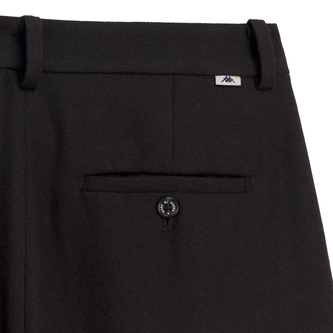 Pantalon chino marron pour femme, coupe large, en mélange de laine main