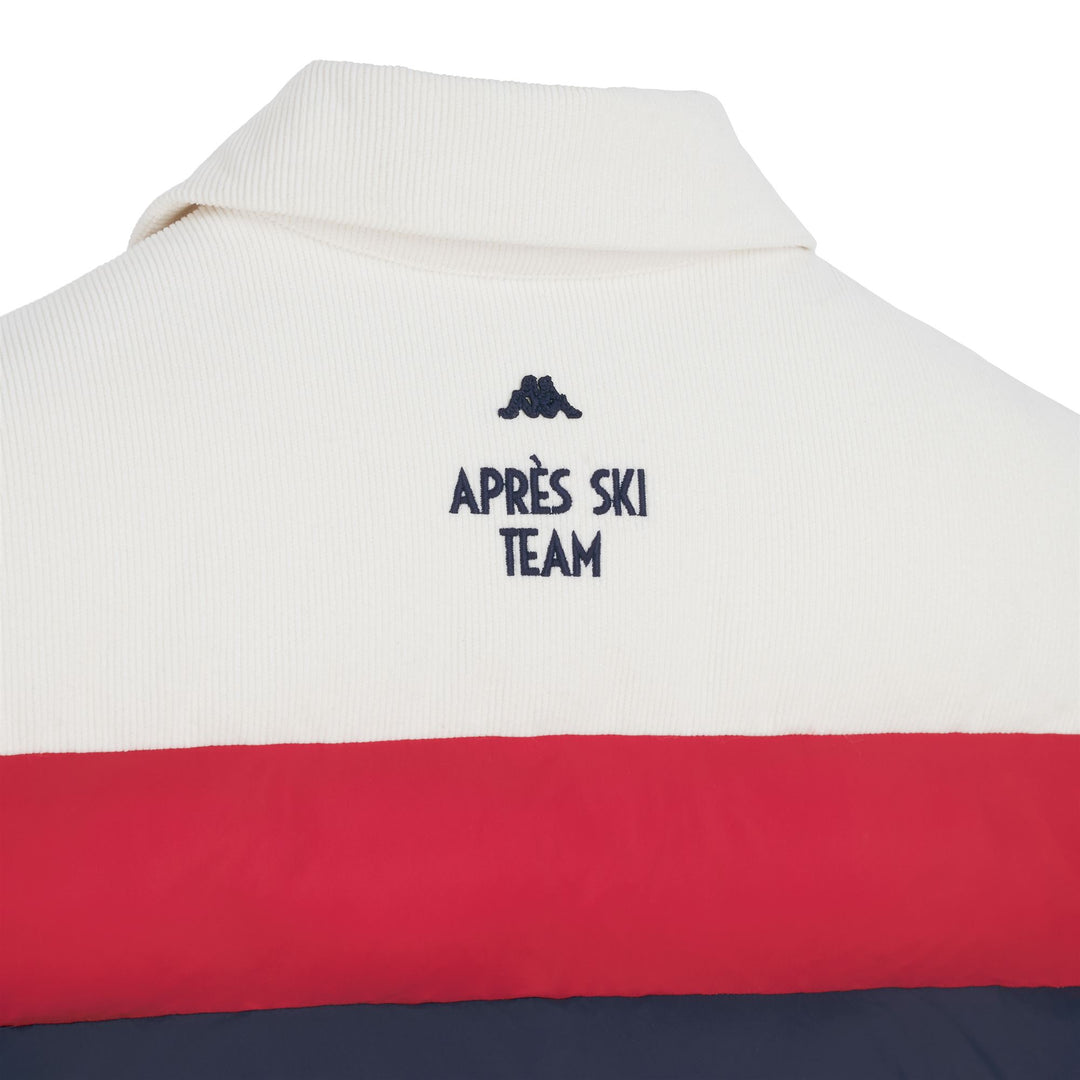White and Red Women's Padded Vest with Ribbed Corduroy main