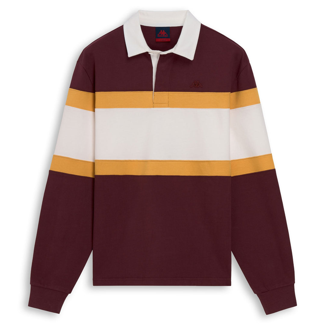 Red and Yellow Men's Regular Fit Cotton Rugby Polo Shirt main