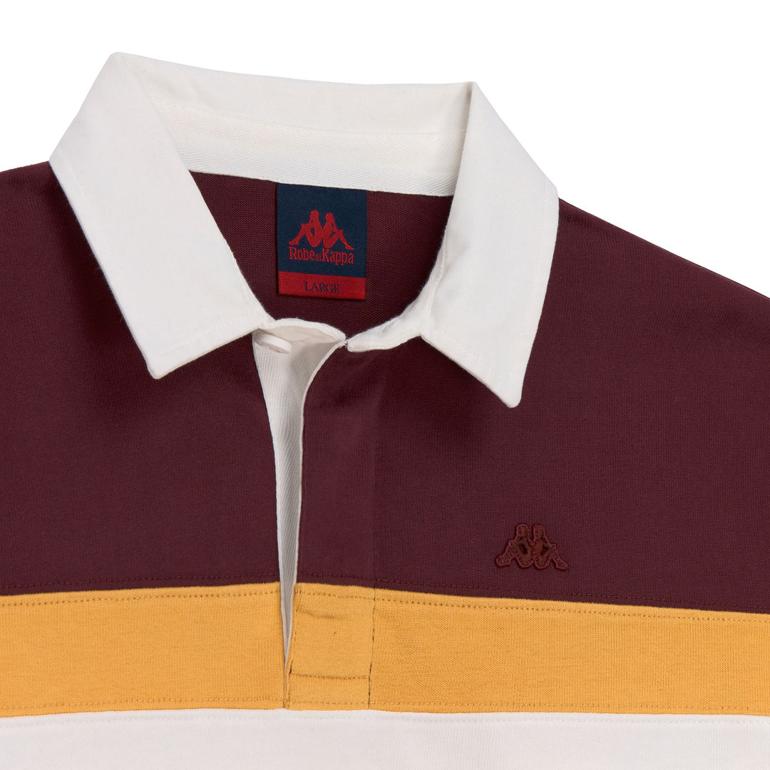 Red and Yellow Men's Regular Fit Cotton Rugby Polo Shirt main