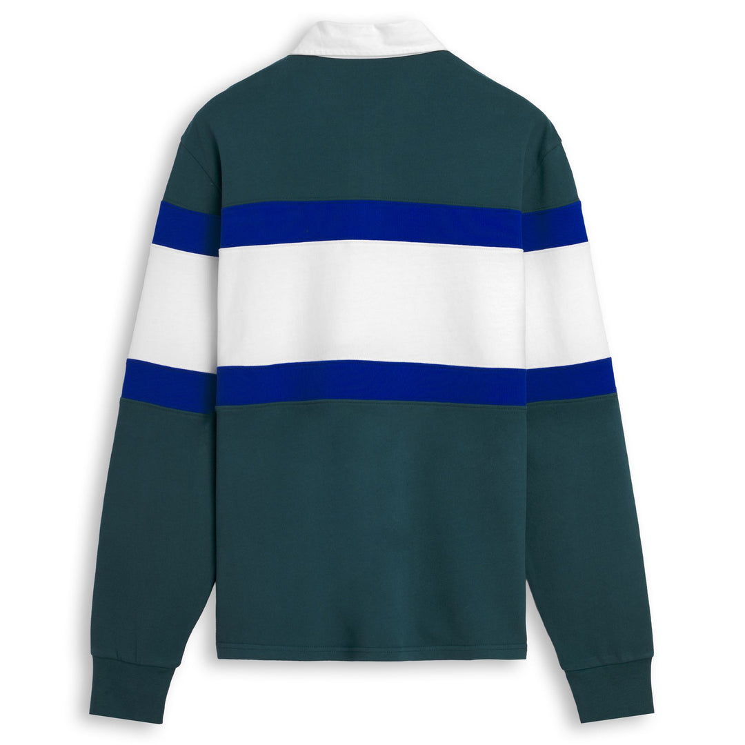 Polo da rugby da uomo, verde e blu, vestibilità regolare main