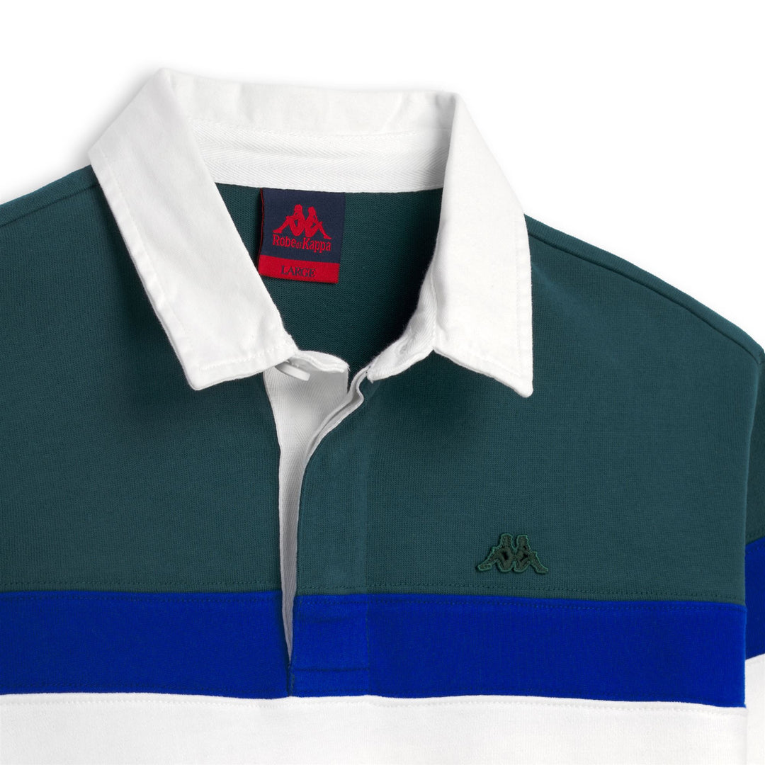 Polo da rugby da uomo, verde e blu, vestibilità regolare main