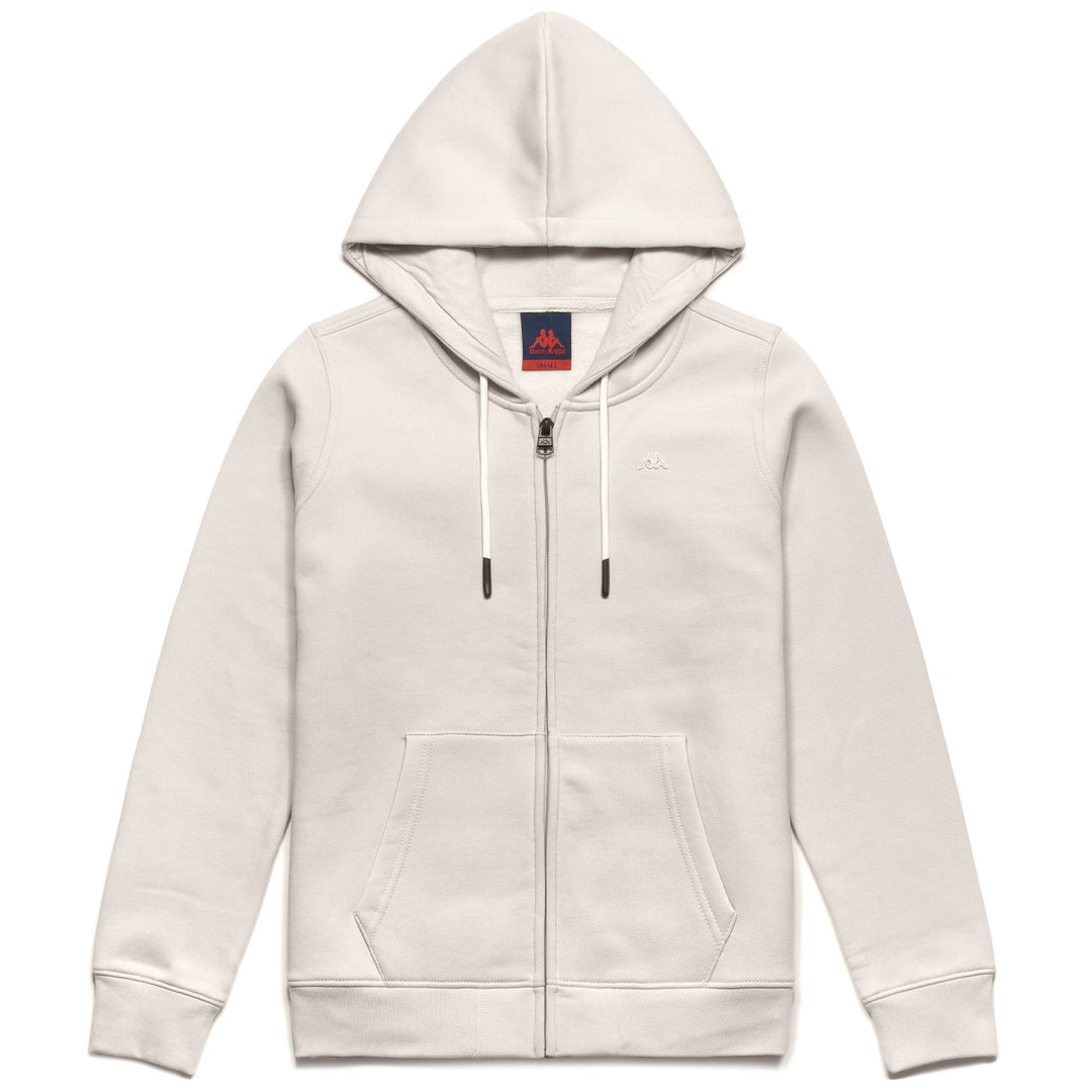 Beige Grey Women's Classic Fleece Jacket with Hood 01