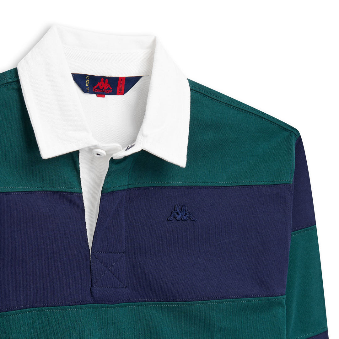 Iris blue Men's Classic Rugby Striped Polo Shirt main