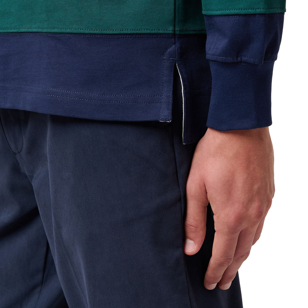 Polo clásico de rugby a rayas azul iris para hombre main