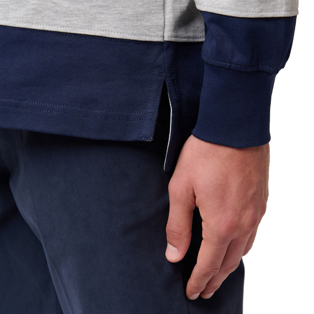 Polo de rugby a rayas de algodón azul para hombre main