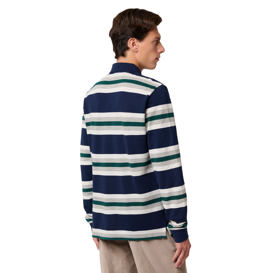 Polo de hombre slim fit en piqué de algodón azul main