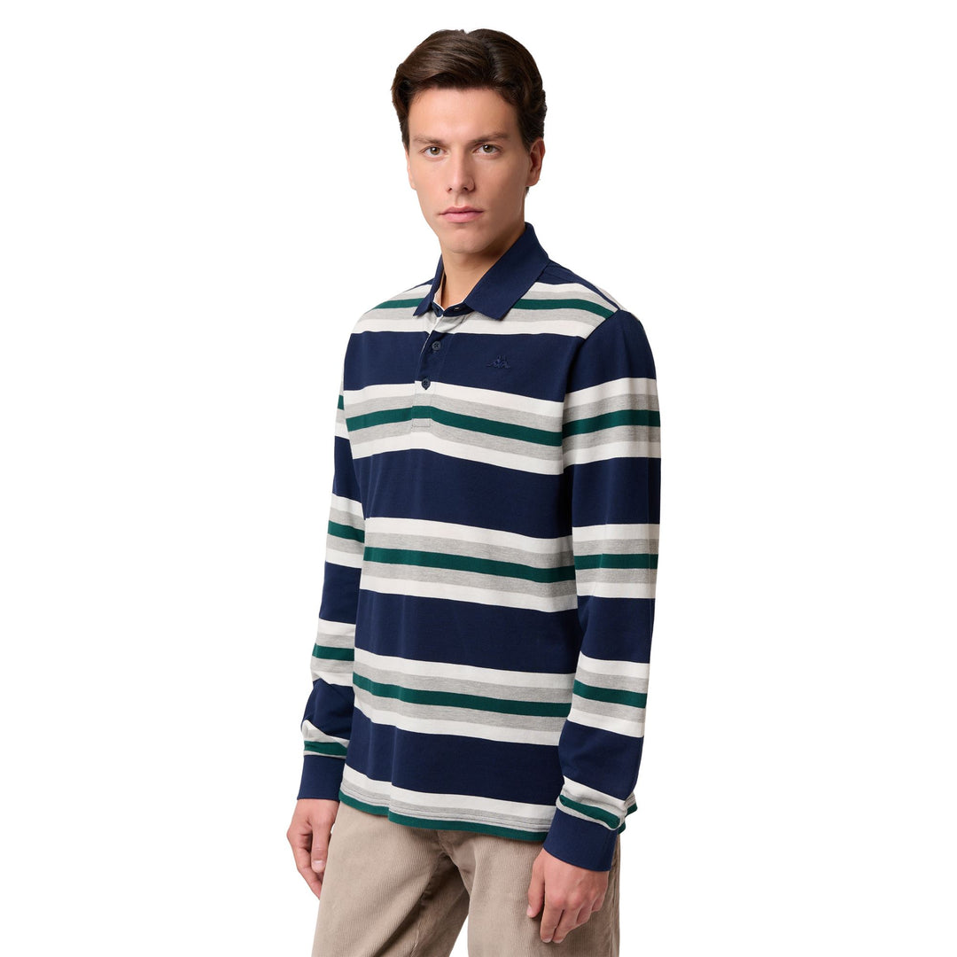 Blue Men's Slim Fit Cotton Piqué Polo Shirt 01