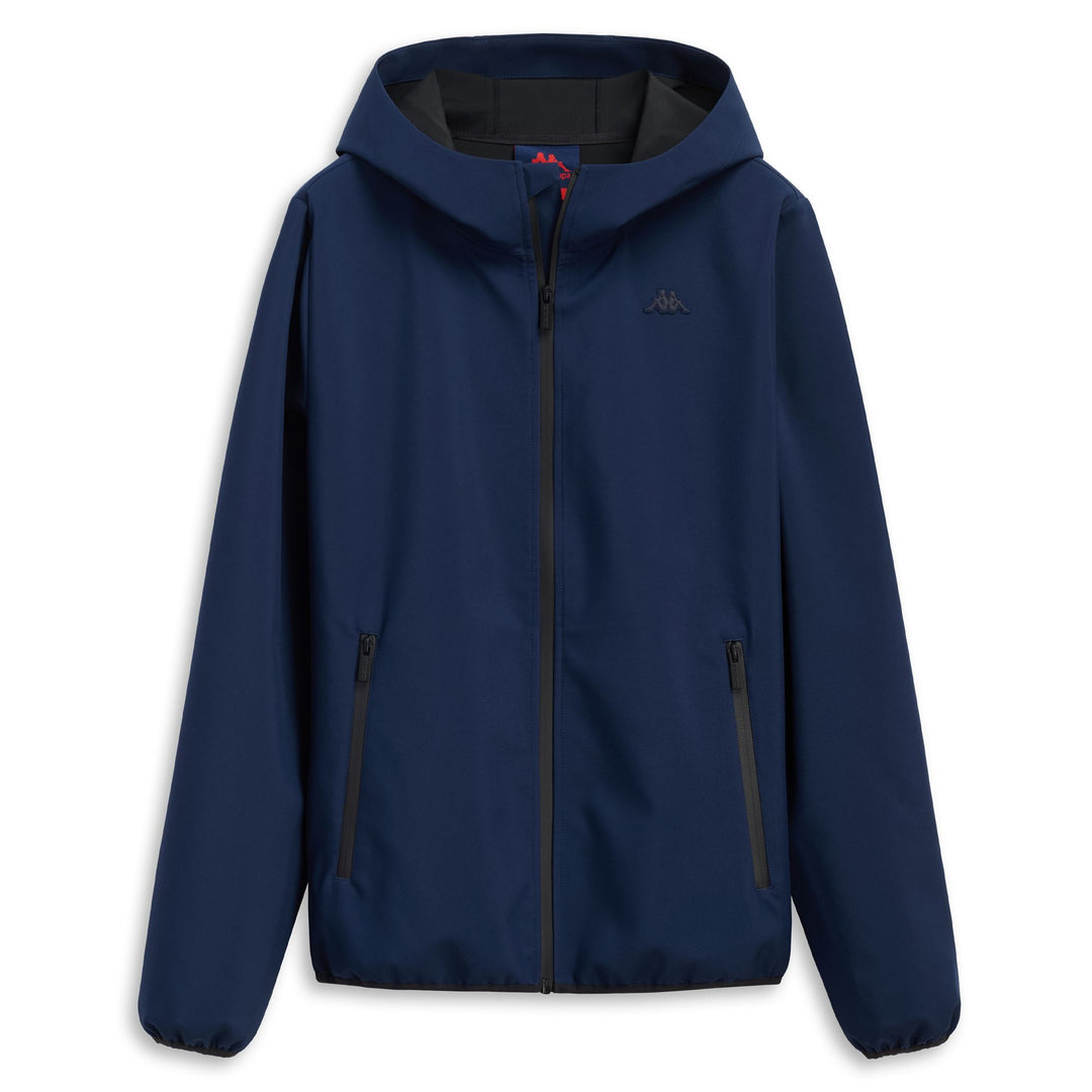 Iris Blue Men's Classic Hooded Mid Jacket with Zip Pockets 01