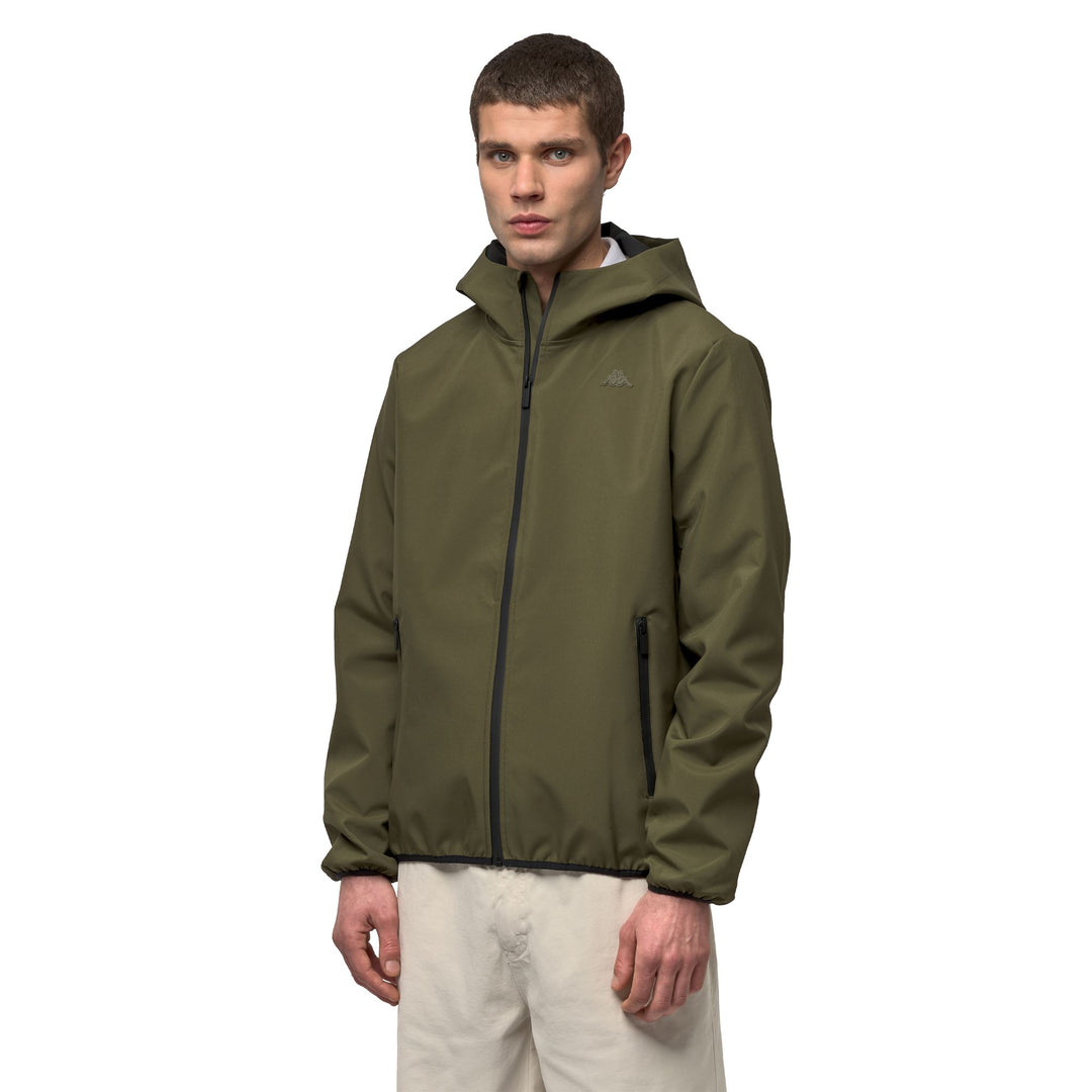Veste à capuche décontractée pour homme, coupe classique, verte 01