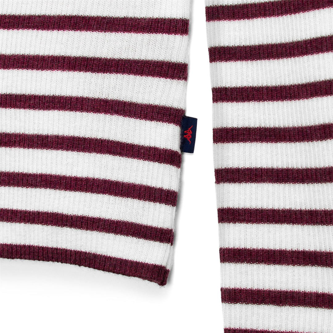 Maglione a collo alto in lana a righe bianche da donna main