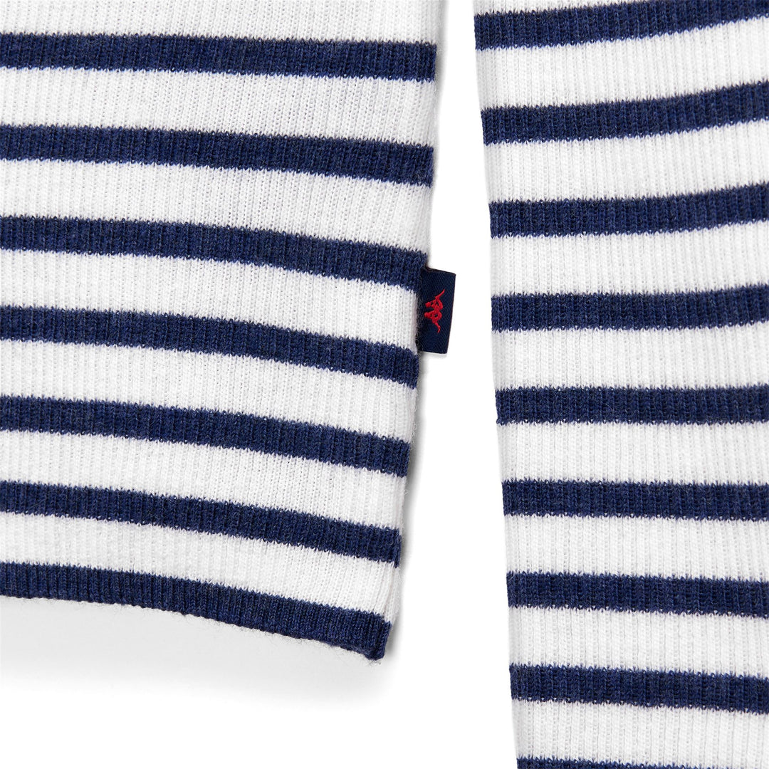 Maglione a collo alto a righe slim fit da donna bianco main