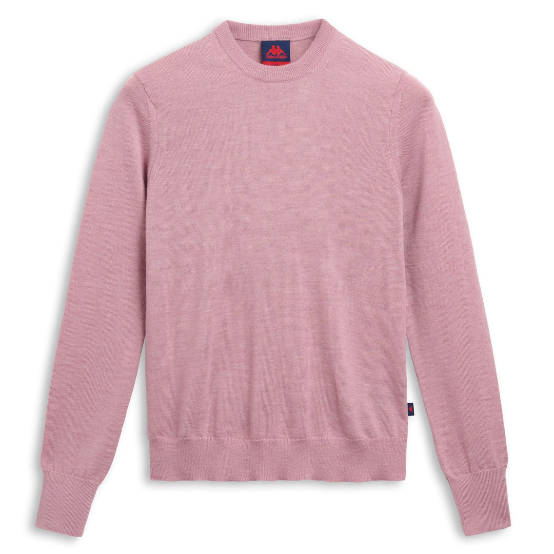 Red Women's Wool Sweater with Ribbed Borders 01