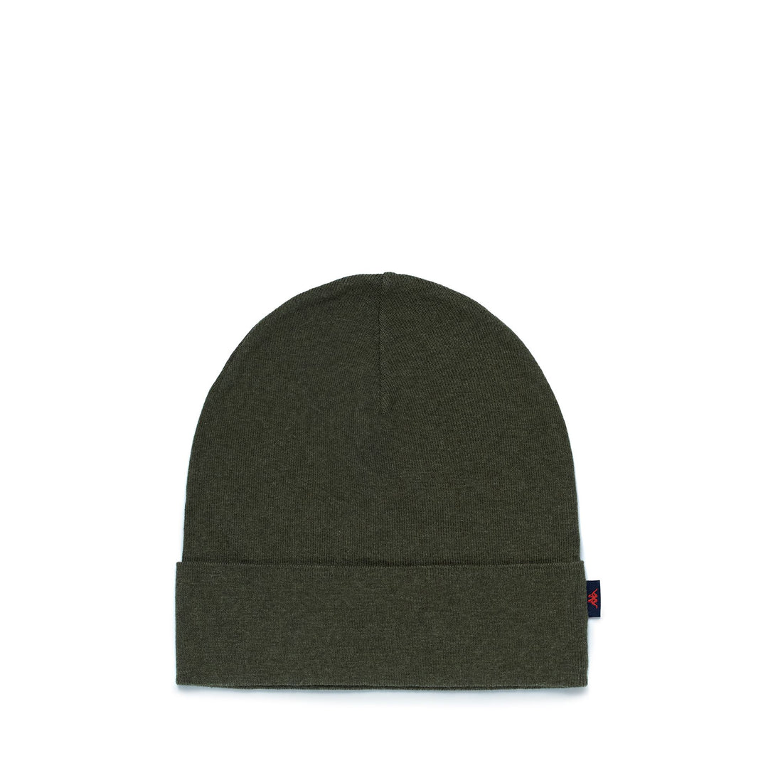 Cappello unisex in maglia di cotone e cashmere verde militare 01