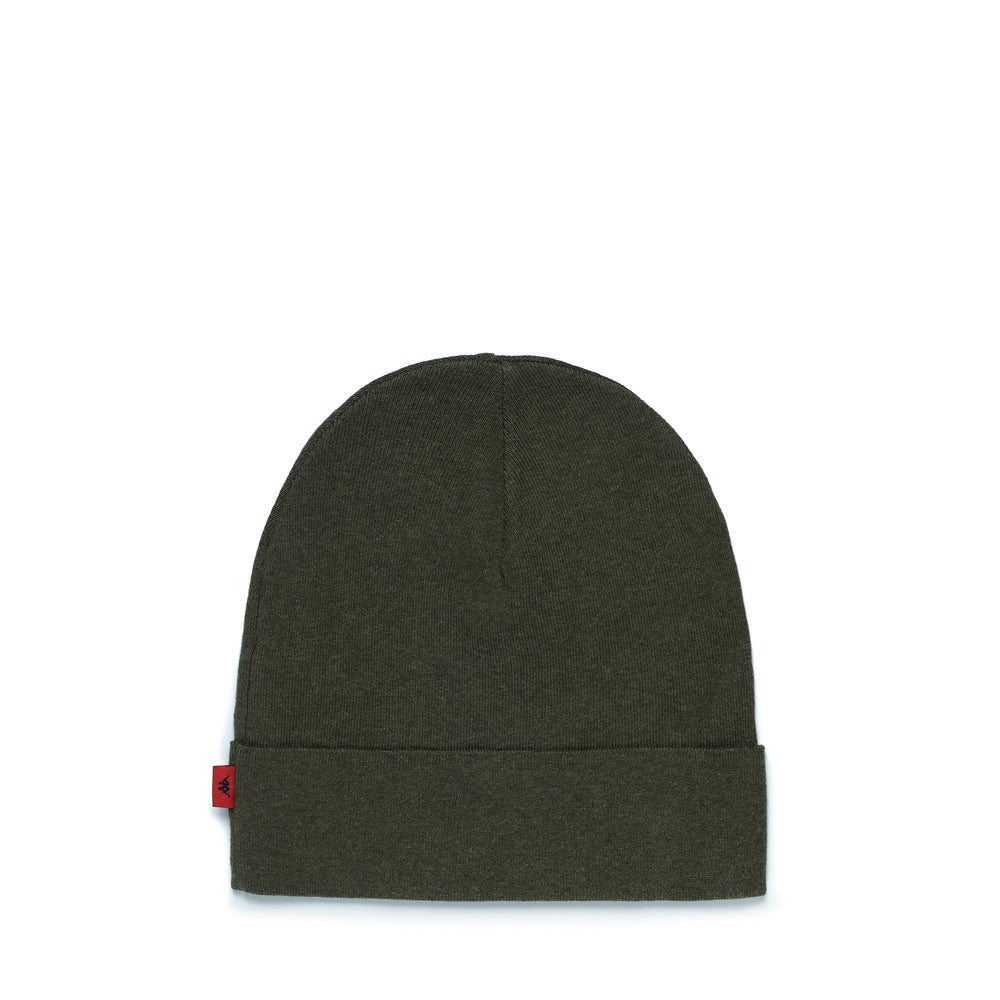 Cappello unisex in maglia di cotone e cashmere verde militare 02