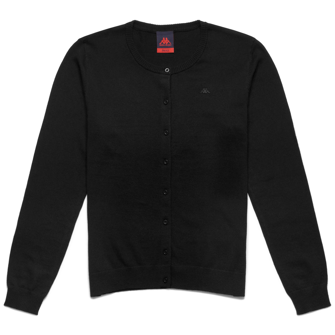 Cardigan Classico in Maglia Nera Donna in Misto Cotone Cashmere 01