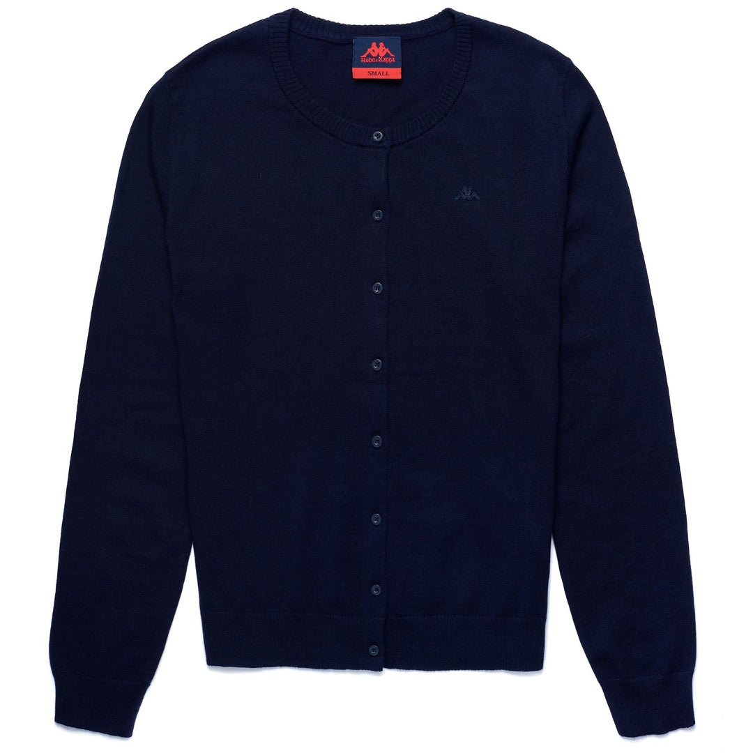 Cardigan Classico da Donna in Maglia Blu Navy con Mistura di Cashmere 01