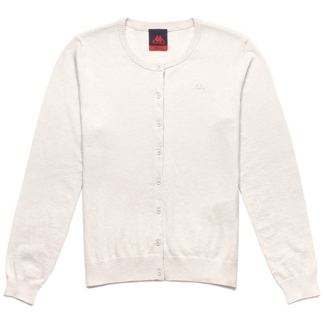 Cardigan Classico in Cotone Cashmere Donna Grigio Beige 01