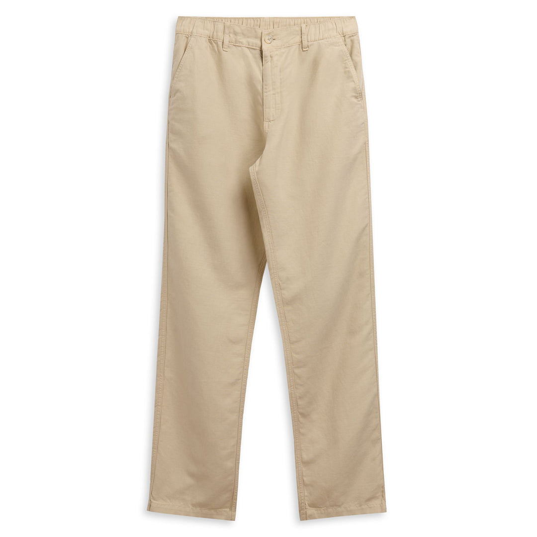 Pantalon chino décontracté gris pour homme, coupe classique, en lin mélangé 01