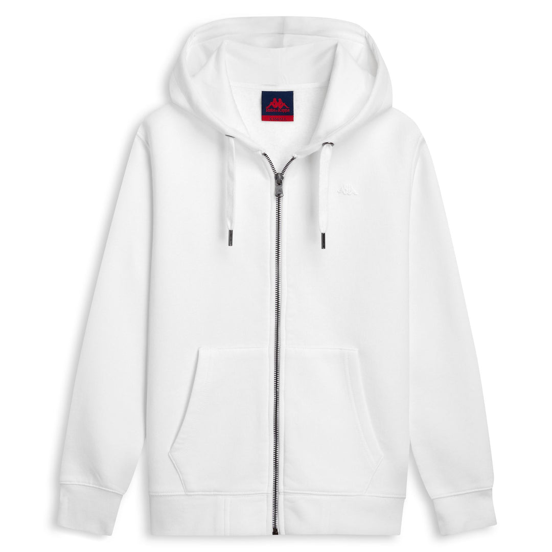 Giacca in pile bianca da donna con cappuccio main