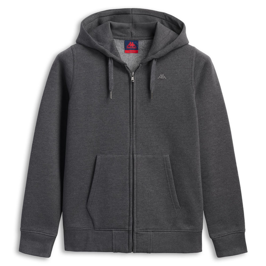 Charcoal grey Women's Fleece Jacket with Hood and Zipper 01