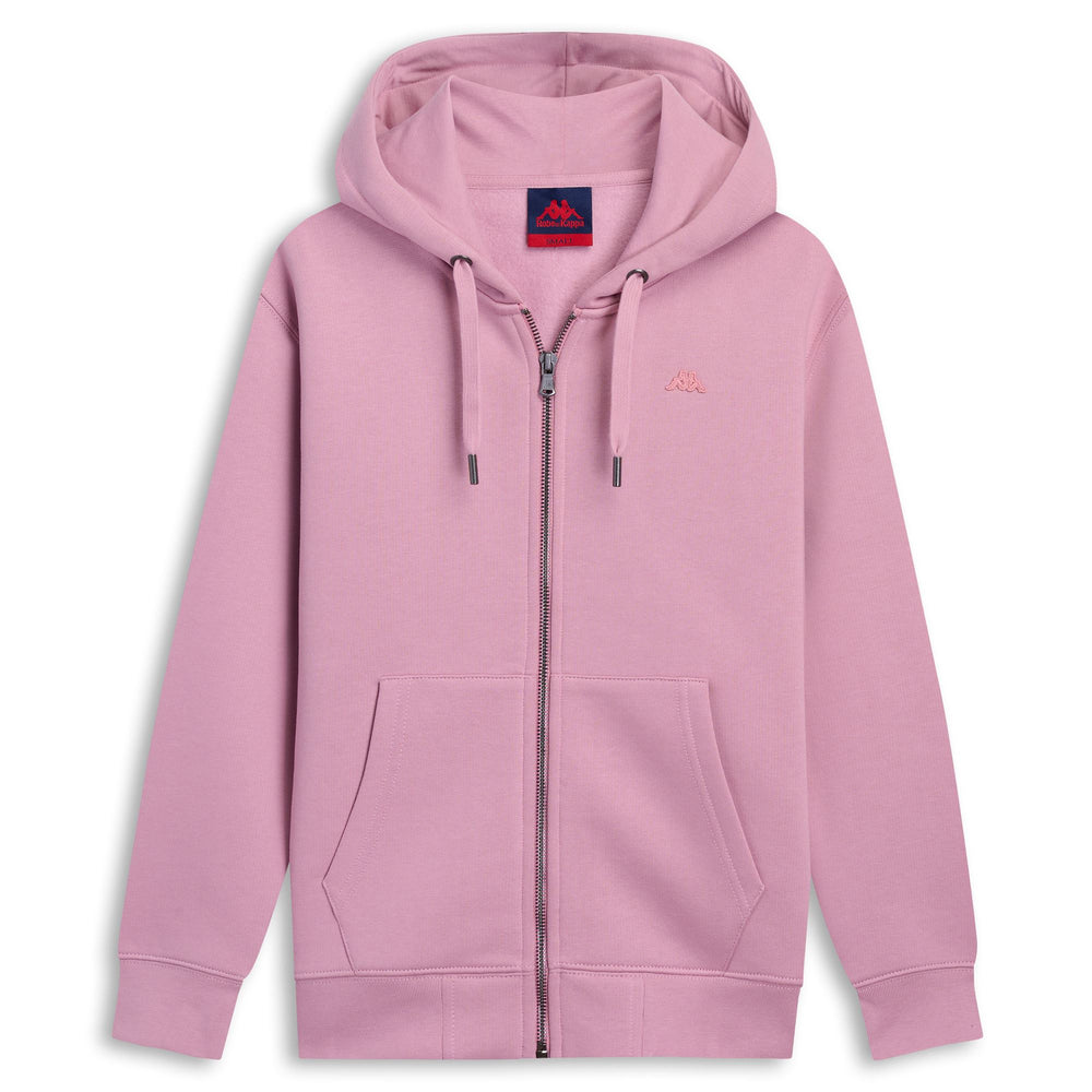 Brown pink Women's Brushed Fleece Jacket with Zip and Hood 02