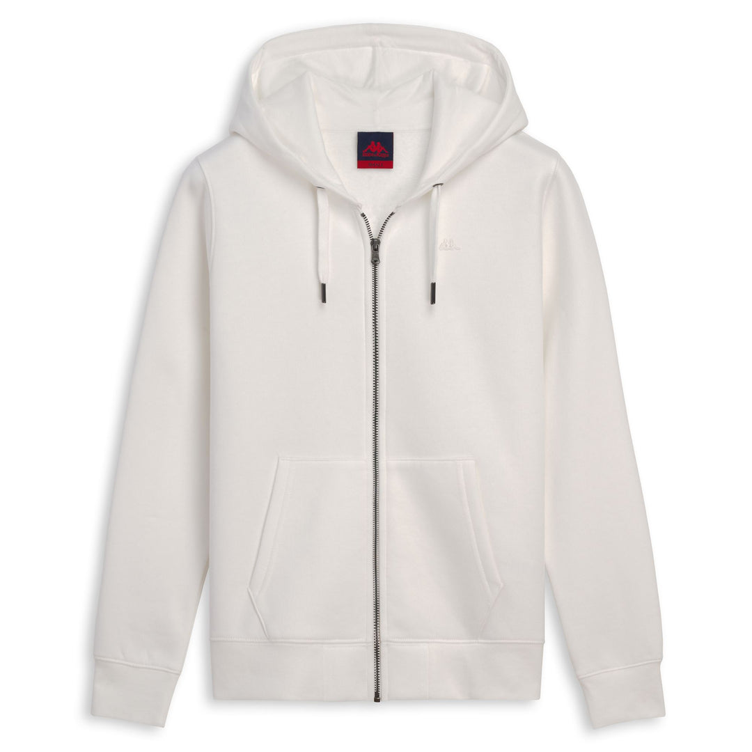 Maglione da donna bianco con cappuccio in pile, vestibilità regolare main