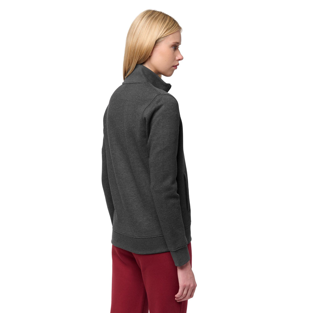 Giacca in pile spazzolato grigio antracite da donna main