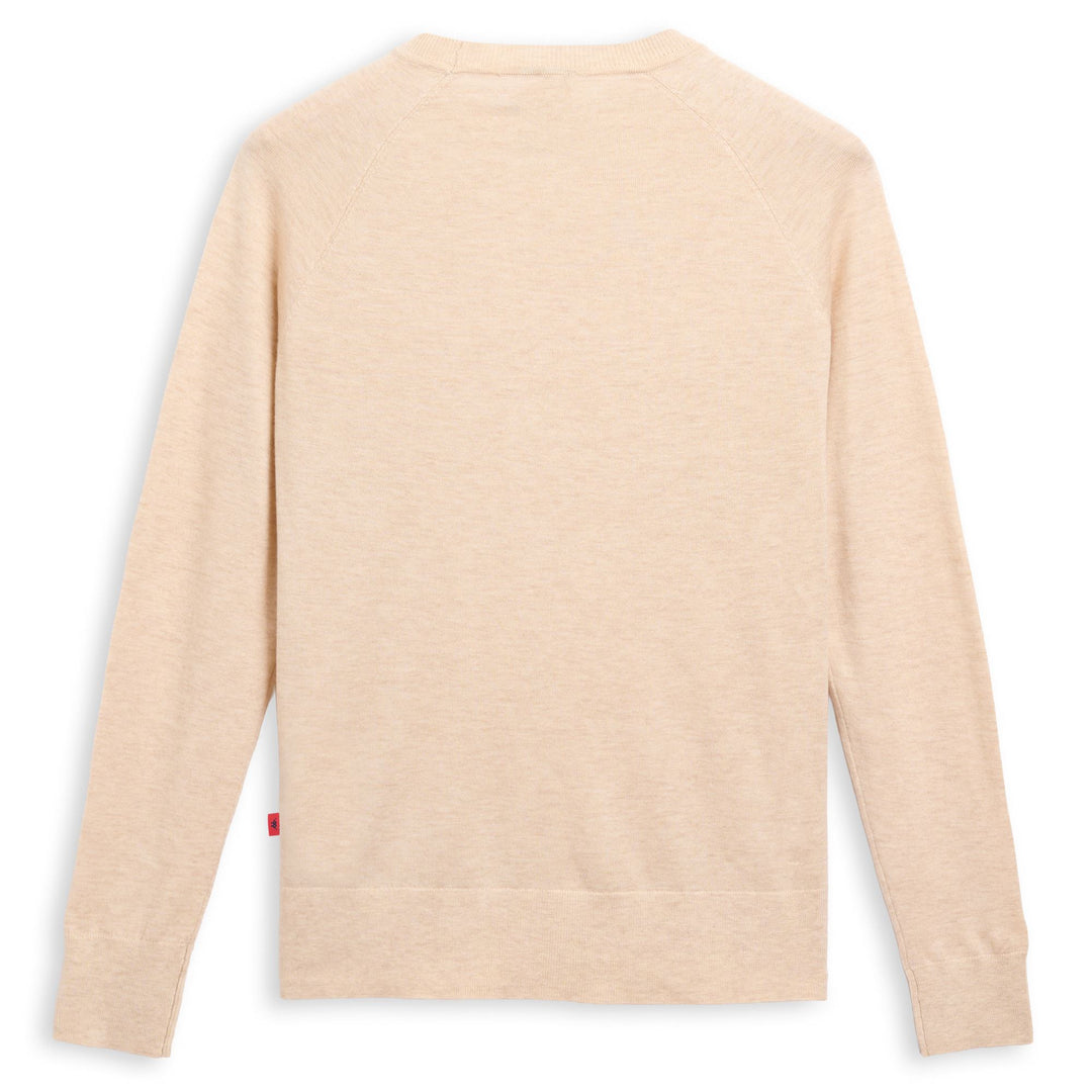 Beige Women's Slim Fit Knit Pullover with Jaquard Logo main