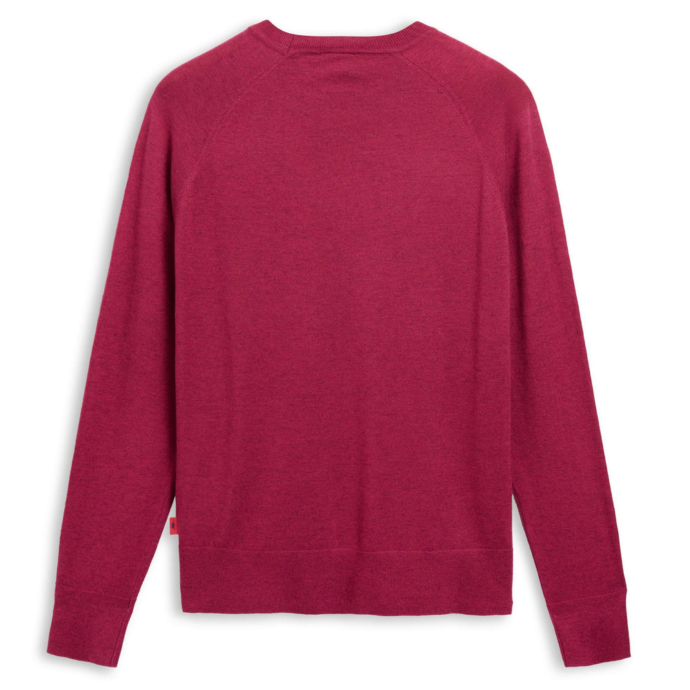 Red Women's Slim Fit Knit Pullover with Wool Blend 02