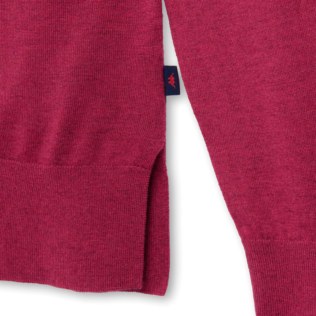 Pull rouge pour femme, coupe classique, en laine mélangée main
