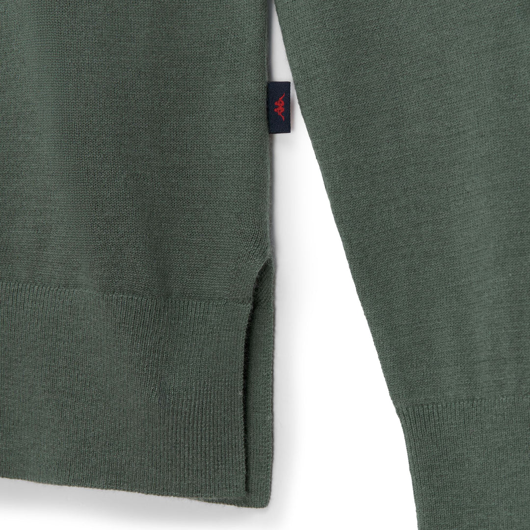 Pull vert pour femme, coupe classique, en mélange de viscose et de laine main